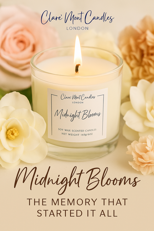 Midnight Blooms candle by Clare` Mont Candles