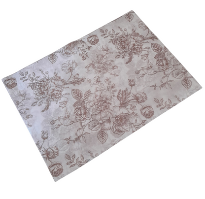 Floral patterned paper on a white background