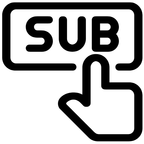 Black 'SUB' text with an arrow on a white background