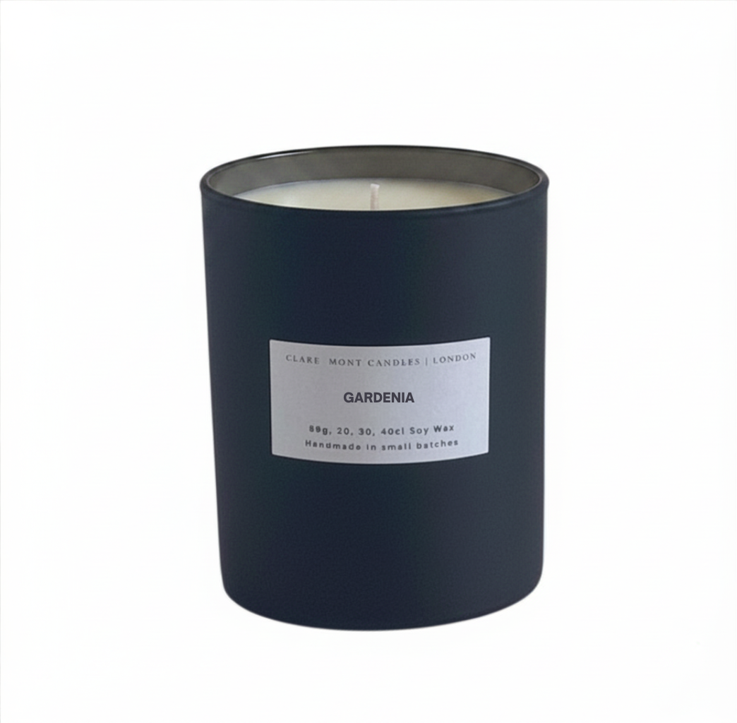 Gardenia, Clare`Mont Candles' signature fragrance hand-poured artisan candles