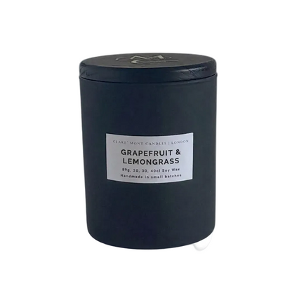 Clare' Mont Candles Grapefruit & Lemongrass  hand-poured soy candle East London