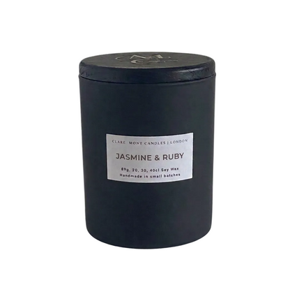 Clare' Mont Candles Jasmine & Ruby   hand-poured soy candle East London