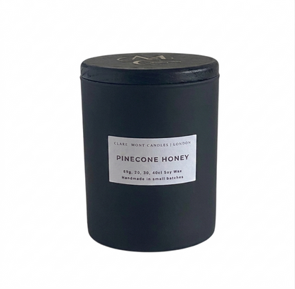 Clare' Mont Candles Pinecone Honey hand-poured soy candle East London