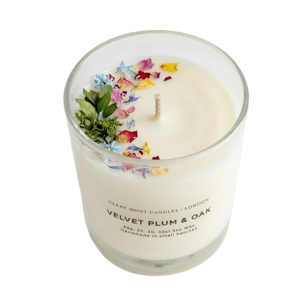 Clare`Mont Candles Velvet Plum & Oak hand poured candle