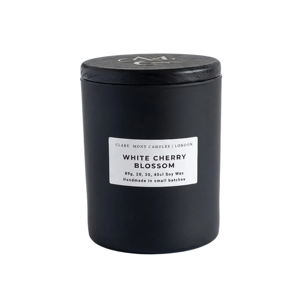 Clare' Mont Candles White Cherry Blossom hand-poured soy candle East London